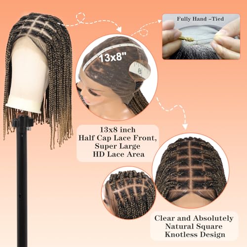 HD Lace Front Knotless Braided Wigs w baby hair