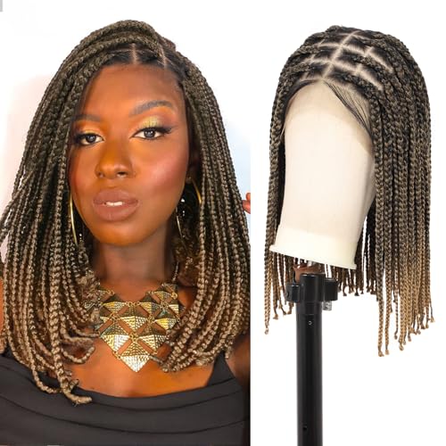 HD Lace Front Knotless Braided Wigs w baby hair