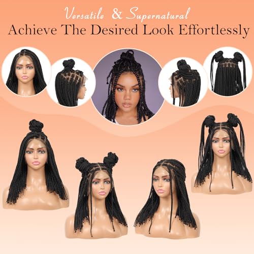 HD Lace Front Knotless Braided Wigs w baby hair