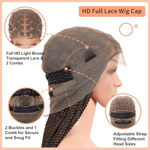 HD Lace Front Knotless Braided Wigs w baby hair