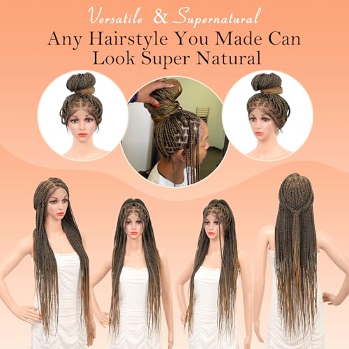 HD Lace Front Knotless Braided Wigs w baby hair