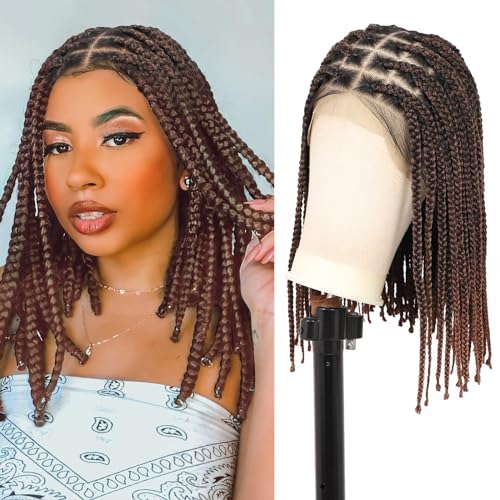 HD Lace Front Knotless Braided Wigs w baby hair