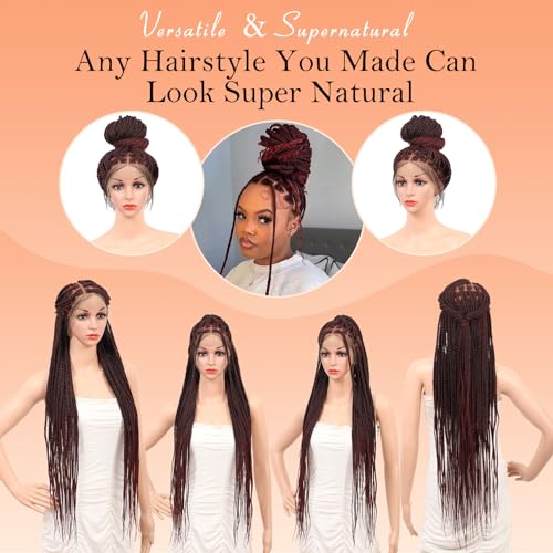 HD Lace Front Knotless Braided Wigs w baby hair