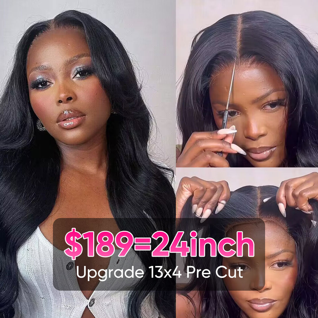 Wear & Go 13X4 Pre Cut Glueless HD Lace Front Wig Brazilian Body Wave Human Hair Wigs