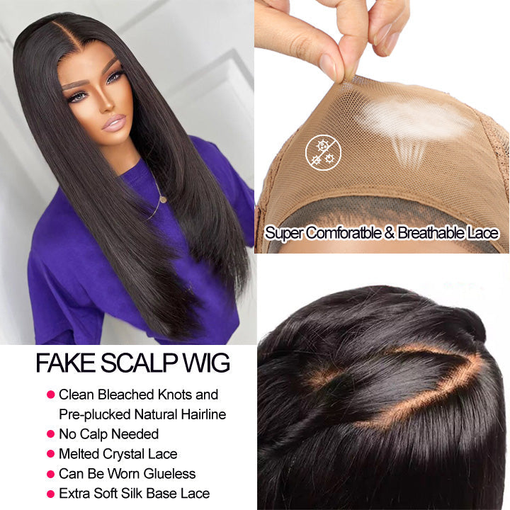 Viral Wigtokers @Sarabesnackin Recomend Crystal Lace 90's Layer Cut Wig Inner Buckle Cute Straight 13x5 Lace Front Butterfly Haircut Wig
