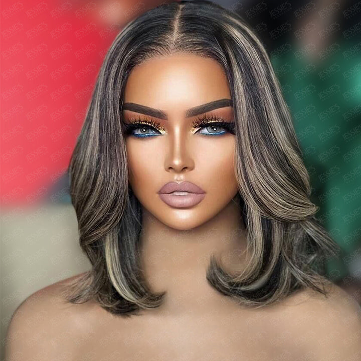 Highlight Ombre Honey Glueless Wavy 13x5 Pre Everything Bob Wig Human Hair