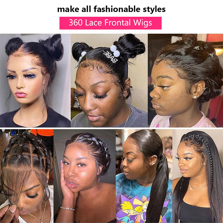 Pre plucked 360 Lace Front Wigs Brazilian Body Wave Human Hair Frontal Wigs With Baby Hair