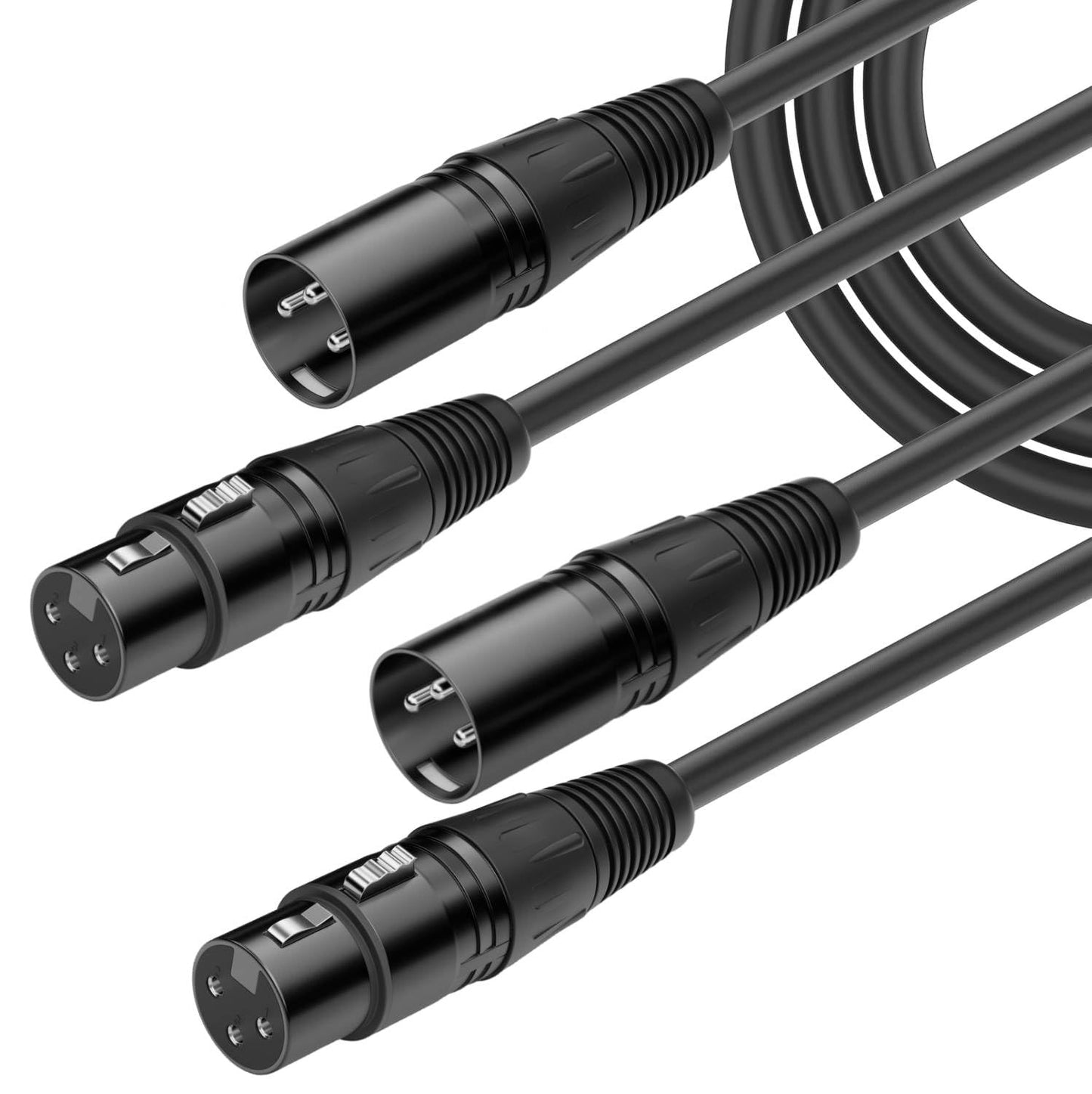 XLR Cables 6ft 2Pack, Microphone Cable Mic Cord XLR Male to Female Adapter Microphone Cord 3-Pin Stage & Studio, Oxygen-Free Copper (OFC)