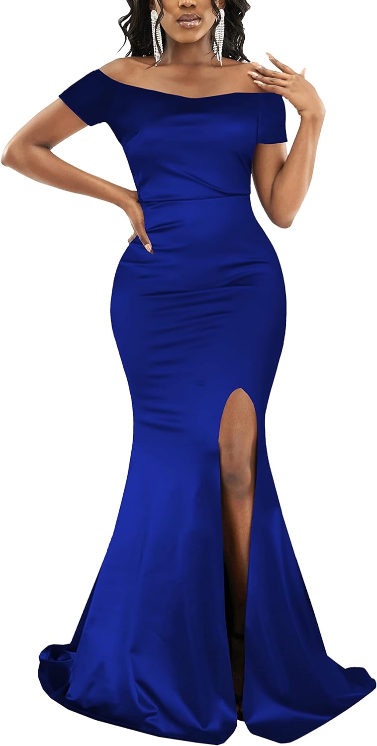 JTNFairy Women's Sexy Ruffle Sleeveless One Shoulder Bodycon Dresses Classy Pencil Curvy Party Evening Long Formal Dress