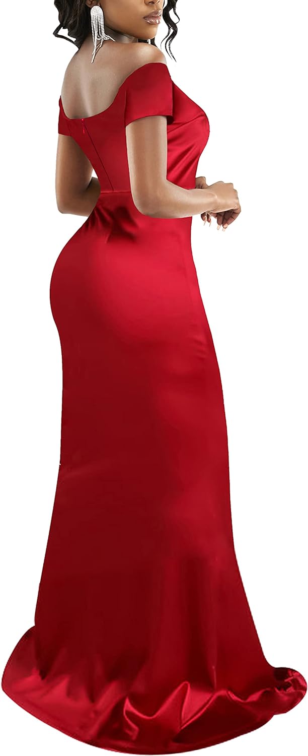 JTNFairy Women's Sexy Ruffle Sleeveless One Shoulder Bodycon Dresses Classy Pencil Curvy Party Evening Long Formal Dress