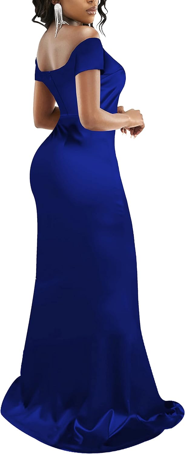 JTNFairy Women's Sexy Ruffle Sleeveless One Shoulder Bodycon Dresses Classy Pencil Curvy Party Evening Long Formal Dress