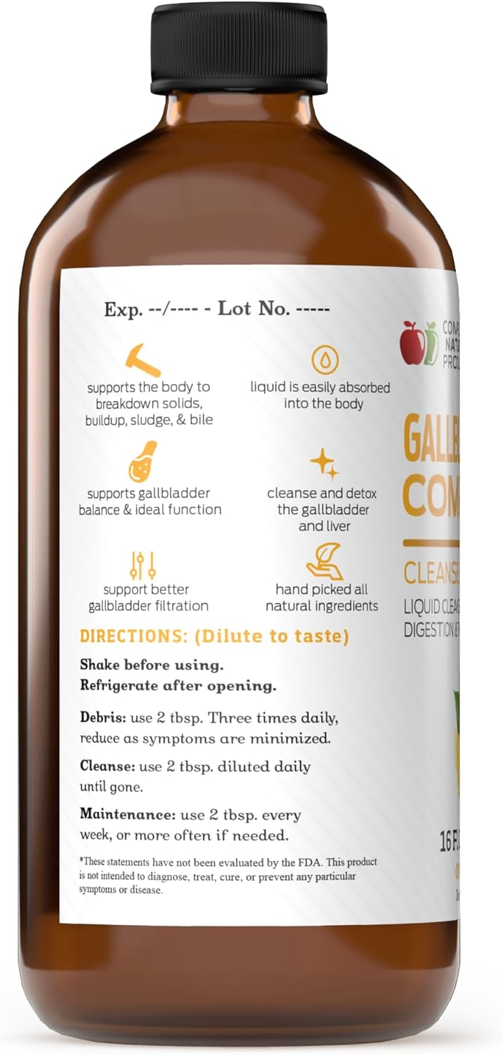 Gallbladder Complete 8oz - Natural Organic Liquid Gallstones Cleanse, Support, & Sludge Formula Supplement