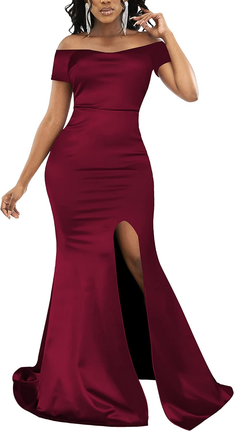 JTNFairy Women's Sexy Ruffle Sleeveless One Shoulder Bodycon Dresses Classy Pencil Curvy Party Evening Long Formal Dress