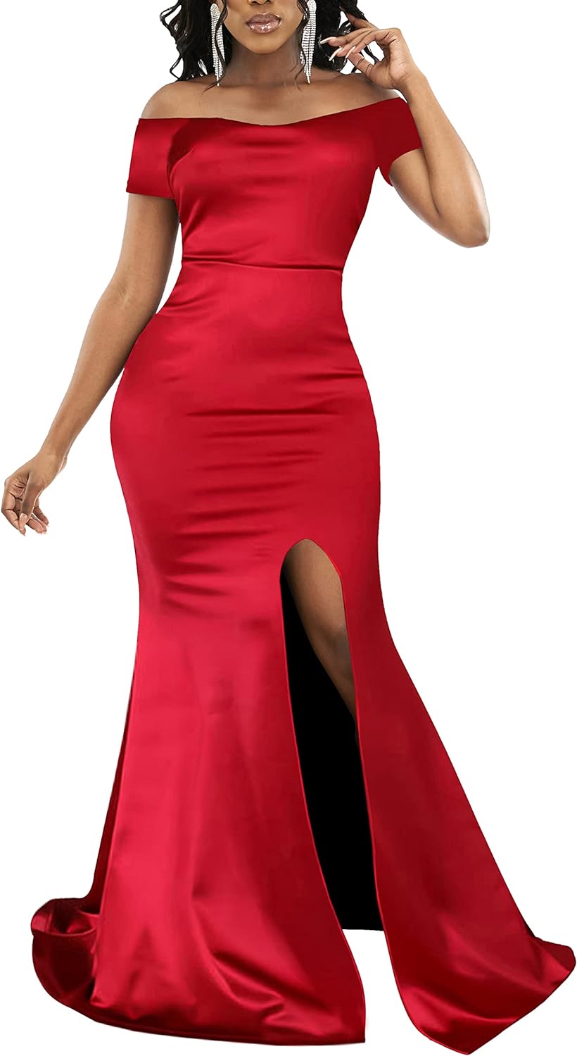 JTNFairy Women's Sexy Ruffle Sleeveless One Shoulder Bodycon Dresses Classy Pencil Curvy Party Evening Long Formal Dress