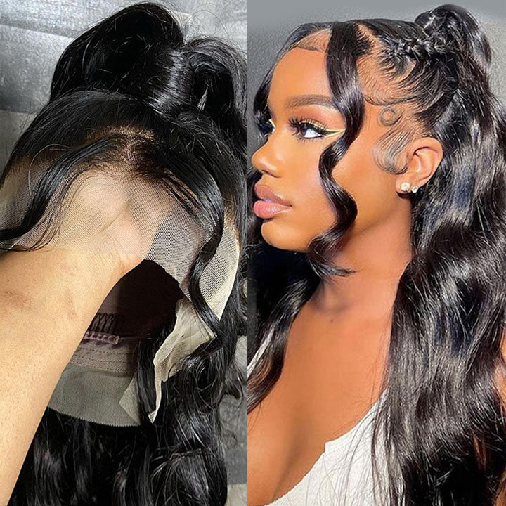 Pre plucked 360 Lace Front Wigs Brazilian Body Wave Human Hair Frontal Wigs With Baby Hair