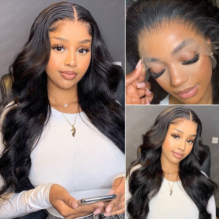 Wear & Go 13X4 Pre Cut Glueless HD Lace Front Wig Brazilian Body Wave Human Hair Wigs