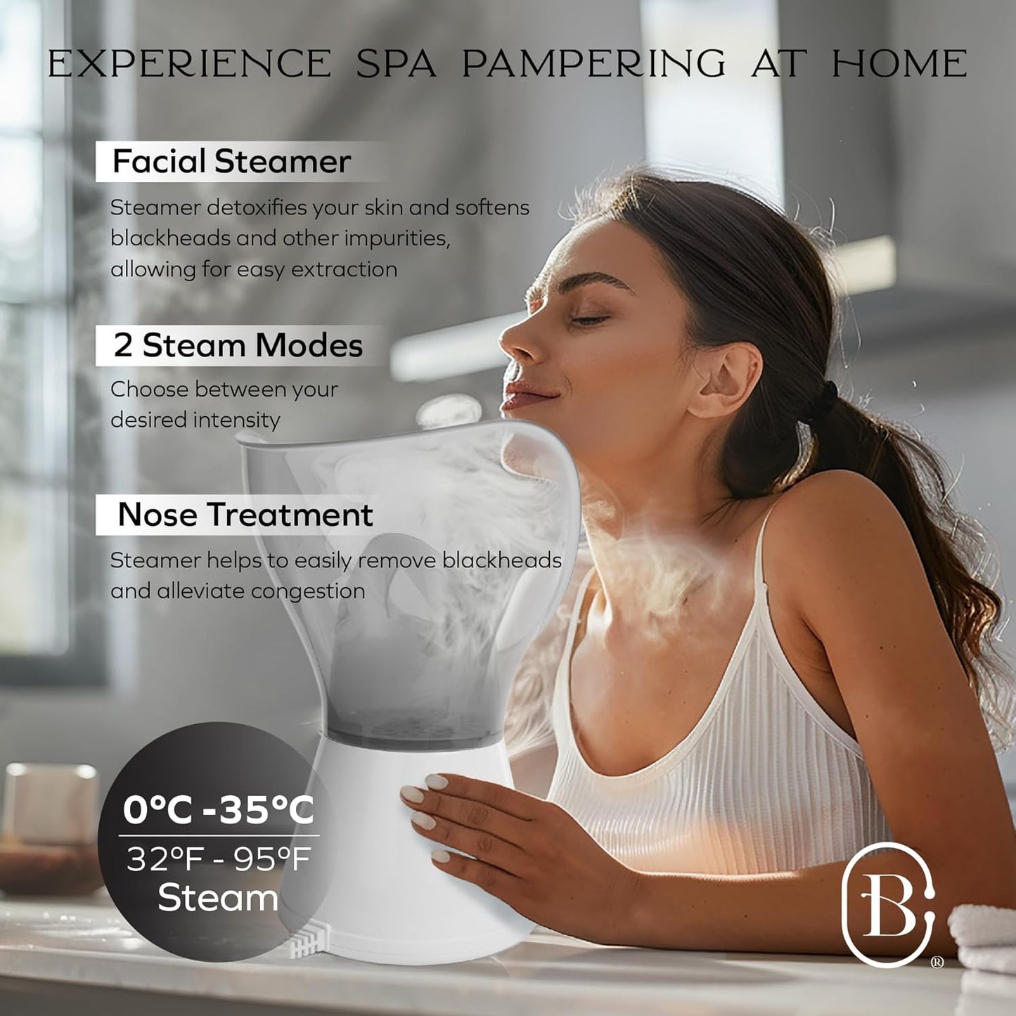 Gentle Face Steamer for Facial Deep Cleaning, 11-PC | Facial Steamer for Proactive Acne Treatment Unclogs Pores & Treats Allergies | Facial Skin Care Products Includes Needles & Tweezers