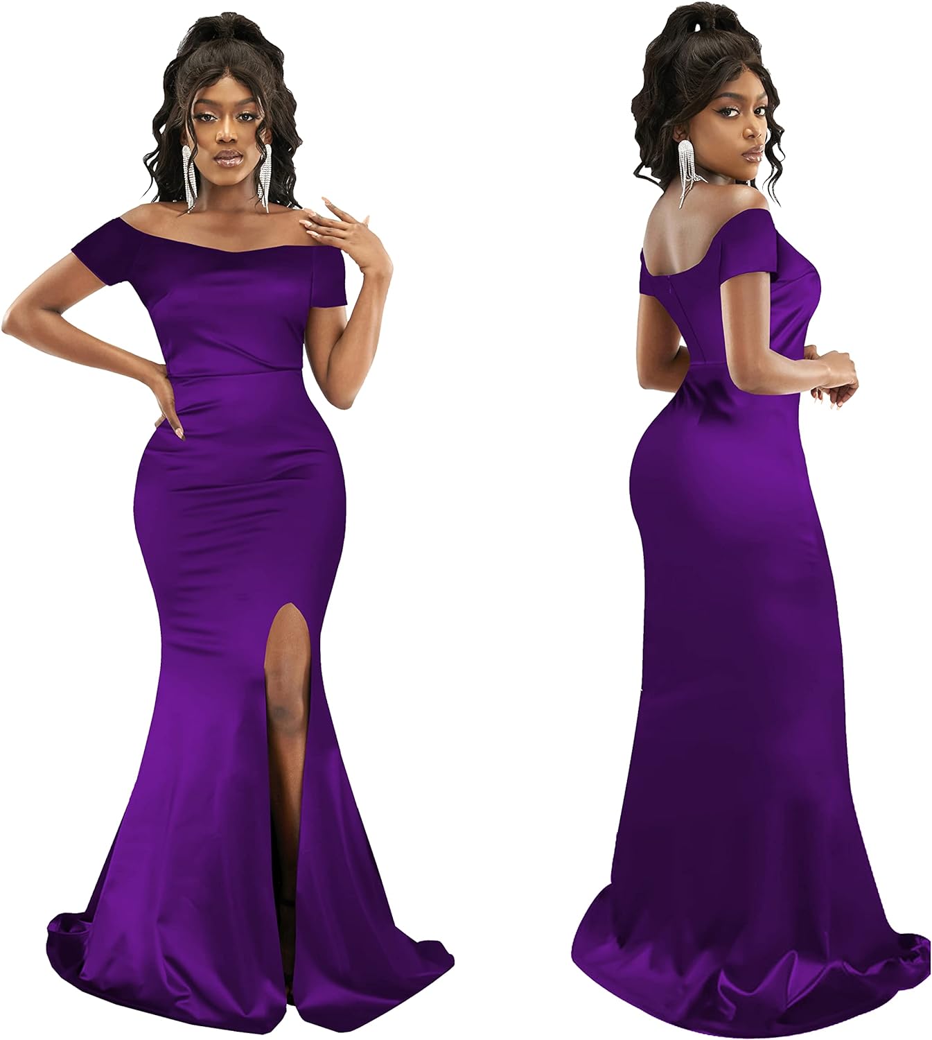 JTNFairy Women's Sexy Ruffle Sleeveless One Shoulder Bodycon Dresses Classy Pencil Curvy Party Evening Long Formal Dress