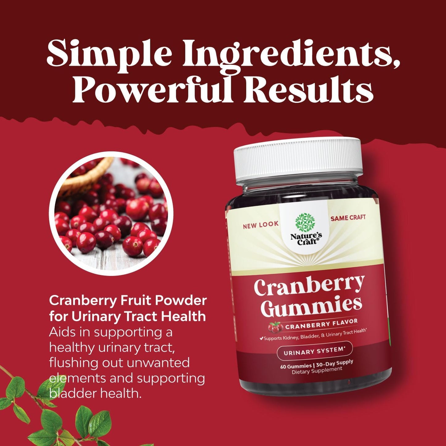 Bundle of Natural Cranberry Gummies - Zinc Gummies for Adults