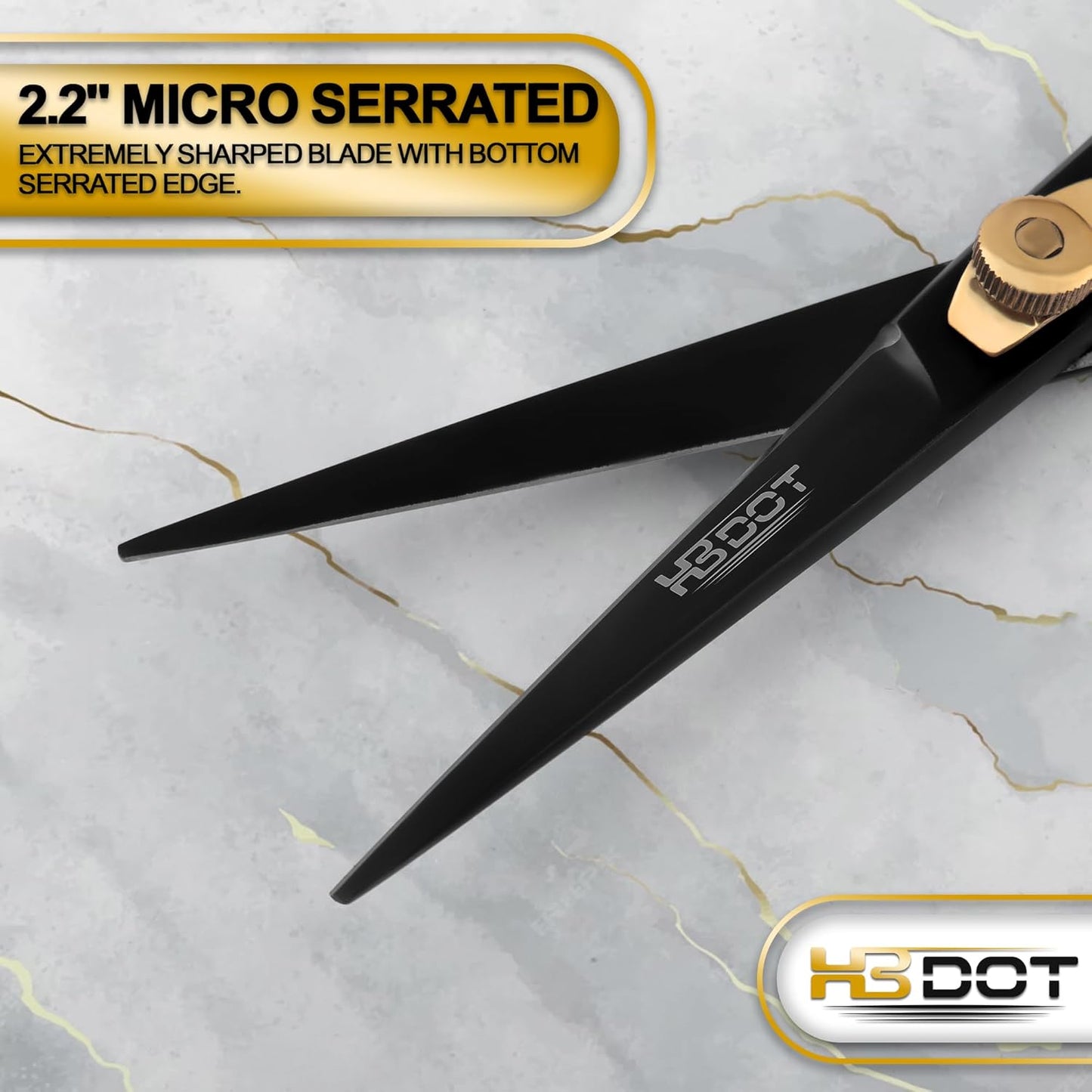 HB DOT Professional Mustache Scissors, 5.5 Inches Mustache and Beard Scissors, German Stainless Steel Beard Scissors for Men with Beautiful Case and Mustache Comb. (Silver and Gold)