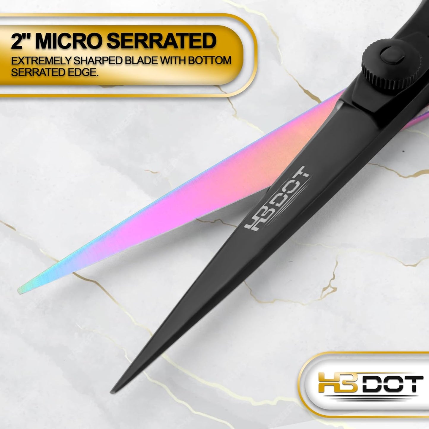 HB DOT Professional Mustache Scissors, 5.5 Inches Mustache and Beard Scissors, German Stainless Steel Beard Scissors for Men with Beautiful Case and Mustache Comb. (Silver and Gold)