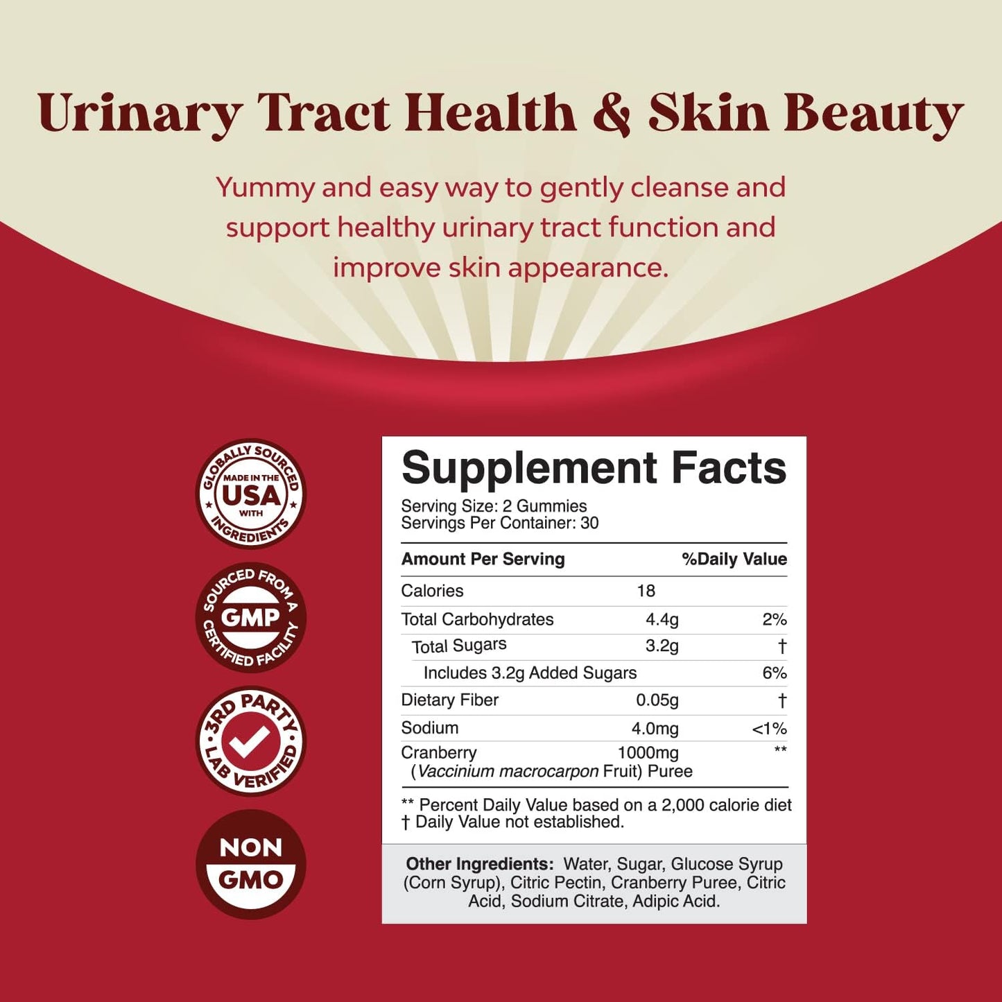 Natural Cranberry Gummies for Women and Men