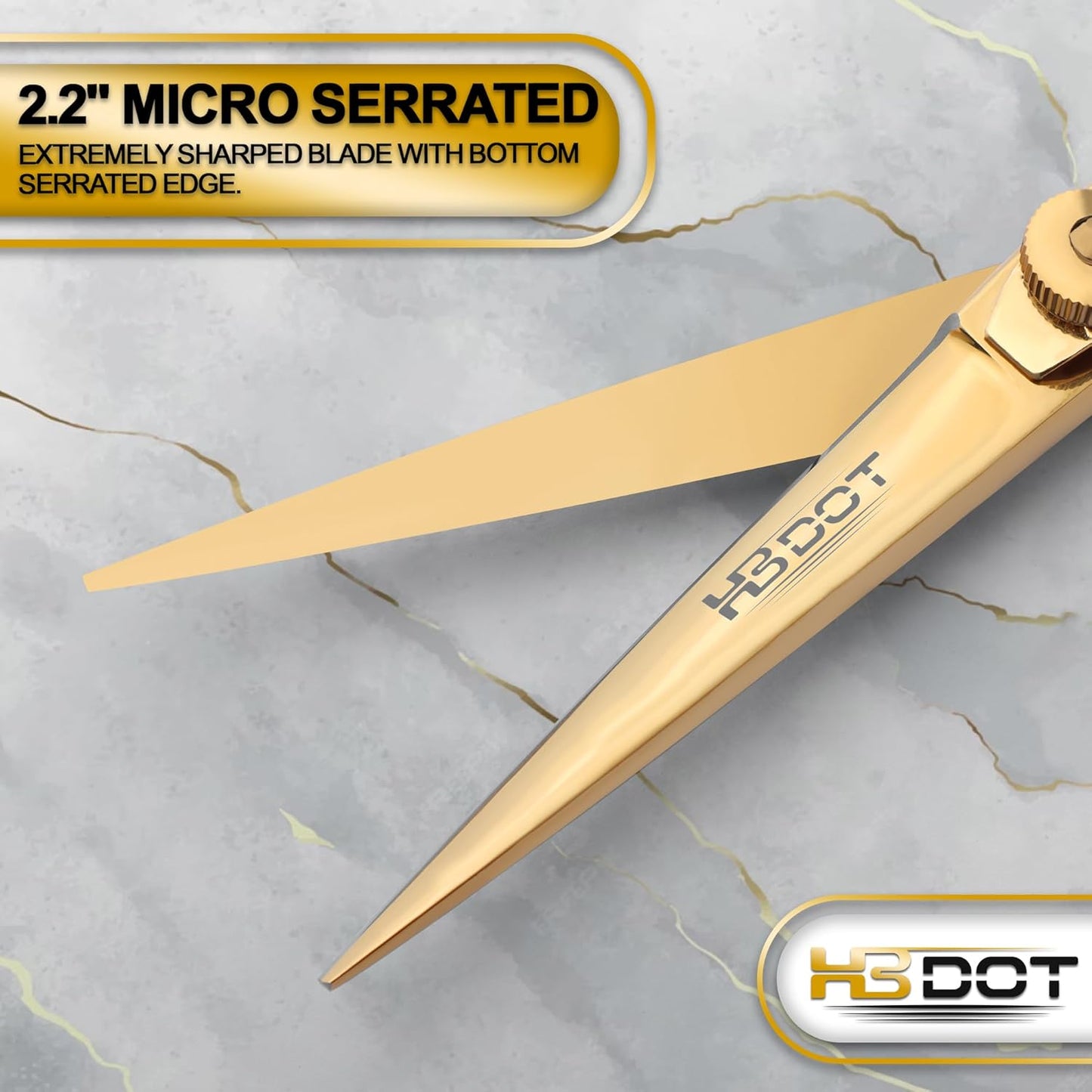 HB DOT Professional Mustache Scissors, 5.5 Inches Mustache and Beard Scissors, German Stainless Steel Beard Scissors for Men with Beautiful Case and Mustache Comb. (Silver and Gold)