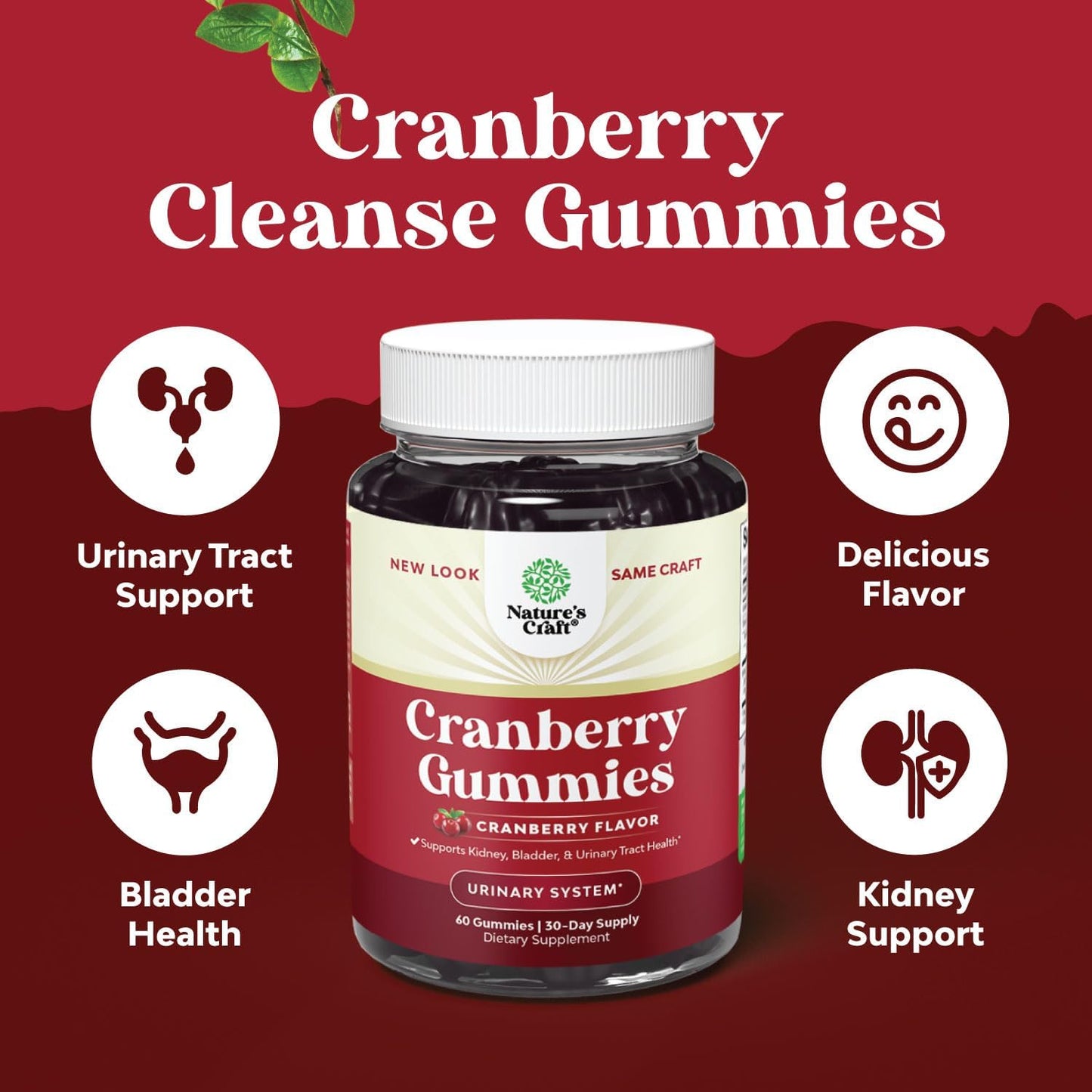 Bundle of Natural Cranberry Gummies - Zinc Gummies for Adults