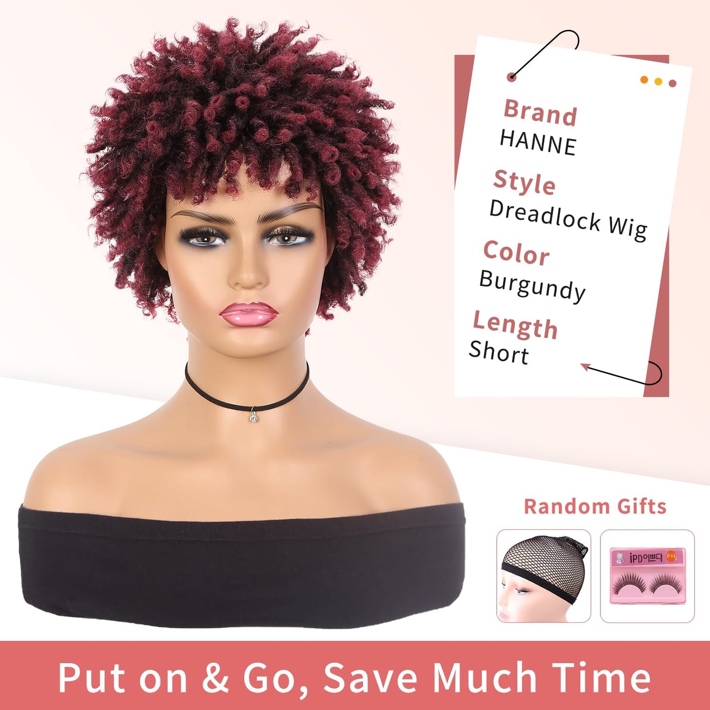 Faux Locs Braid Wigs for Women and Men Short Afro Locs Dreadlock Wig Twist Braided Dreads Wig Natural Curly Synthetic Wig