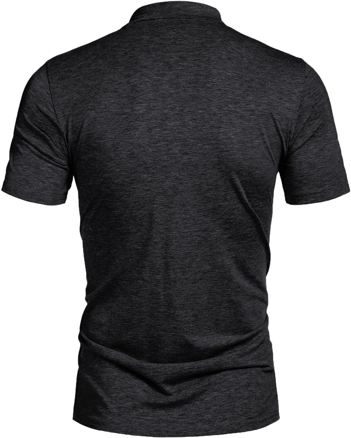 Poriff Men's Casual Mock Turtleneck Pullover Tops Short Sleeve Slim Fit T-Shirts Basic Solid Color Tees