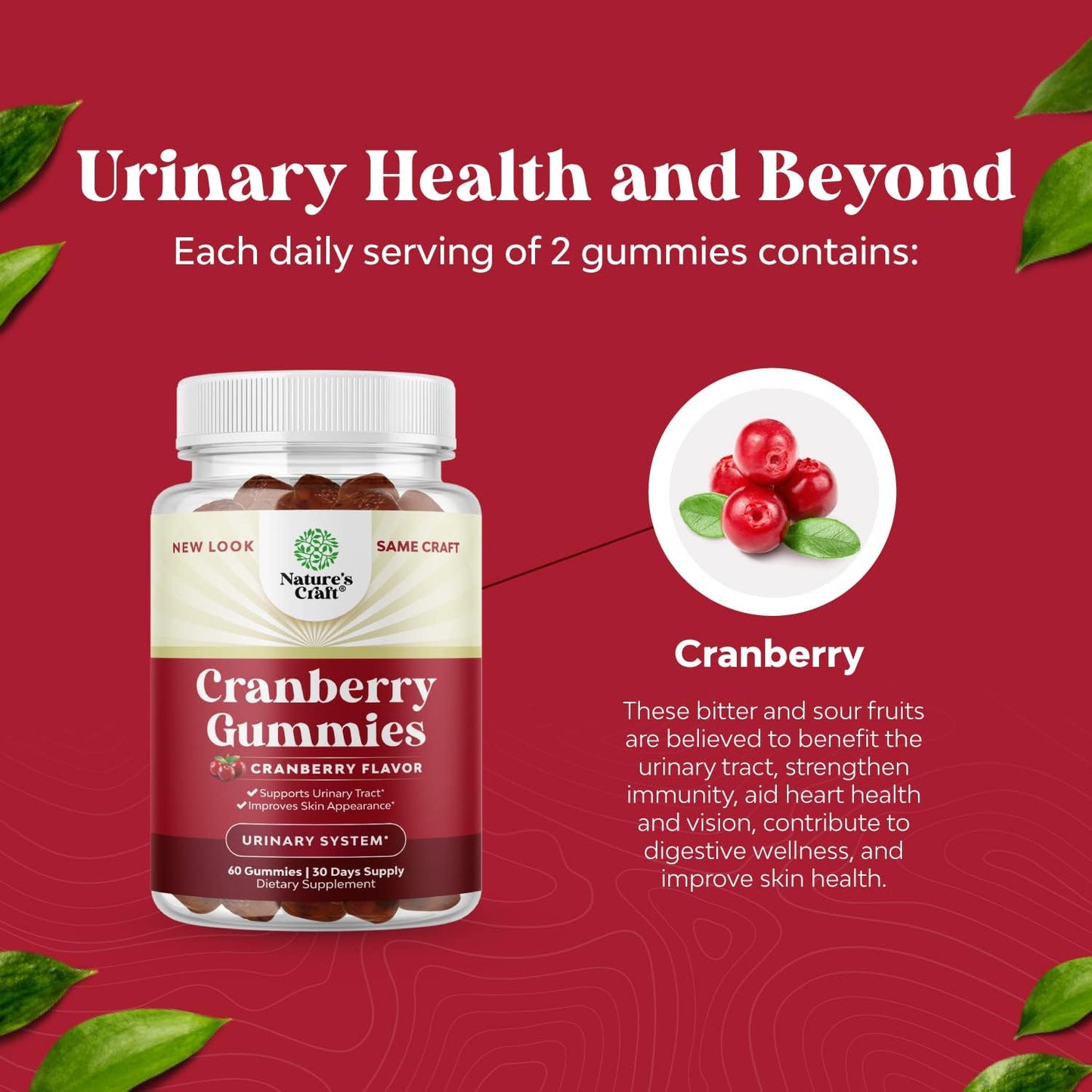 Natural Cranberry Gummies for Women and Men