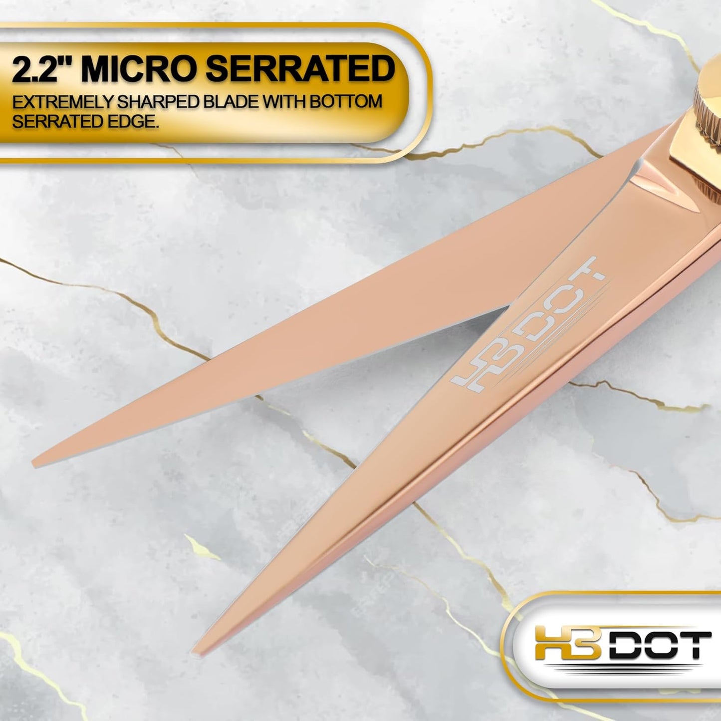HB DOT Professional Mustache Scissors, 5.5 Inches Mustache and Beard Scissors, German Stainless Steel Beard Scissors for Men with Beautiful Case and Mustache Comb. (Silver and Gold)