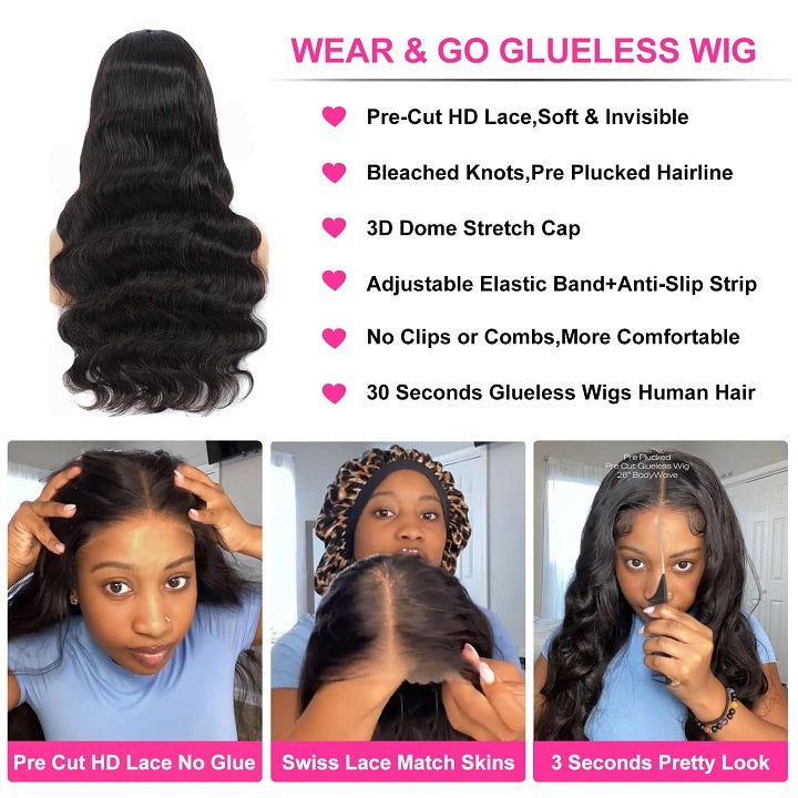 Pre Cut 9x6 Parting Max Lace Glueless Body Wave 13x4 Lace Front Human Hair Wigs