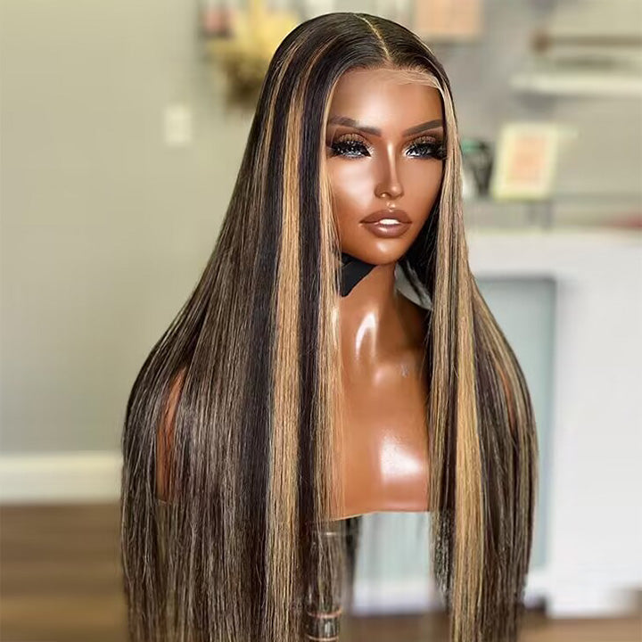 Pre Cut 5x6 Lace Balayage Honey Straight 9x6 Parting Max Lace Wig Glueless Wig