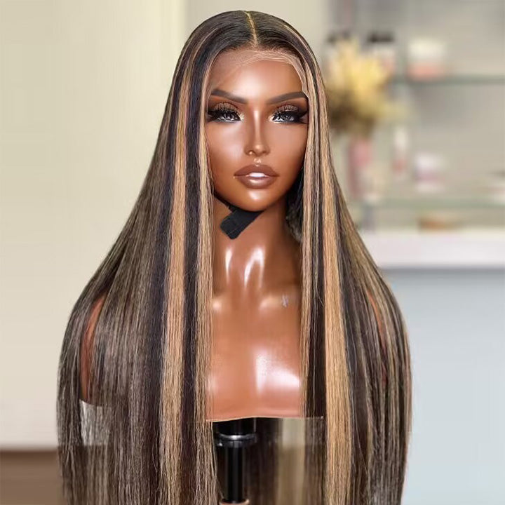 Pre Cut 5x6 Lace Balayage Honey Straight 9x6 Parting Max Lace Wig Glueless Wig