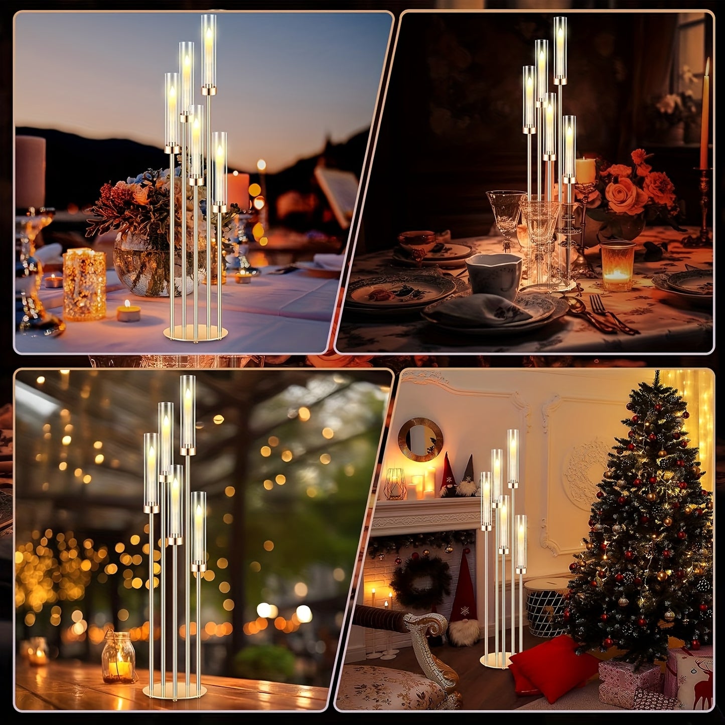 4 Set Floor Candelabra For Wedding 5 Arm 42.5''