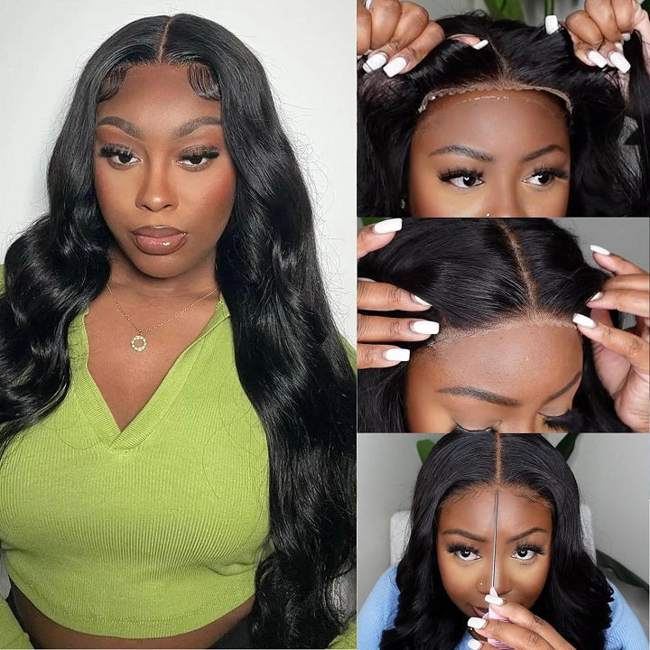 Pre Cut 9x6 Parting Max Lace Glueless Body Wave 13x4 Lace Front Human Hair Wigs