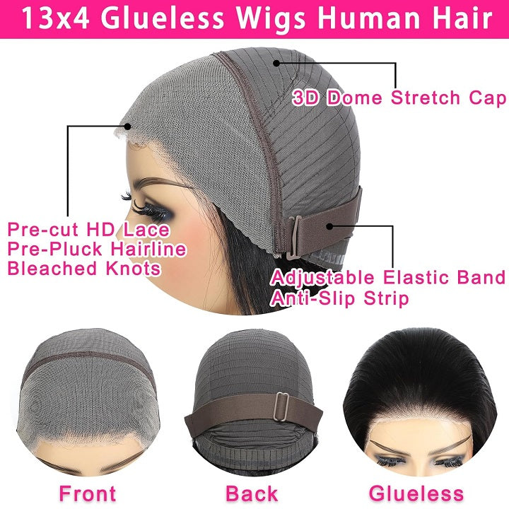 Pre Cut 9x6 Parting Max Lace Glueless Body Wave 13x4 Lace Front Human Hair Wigs
