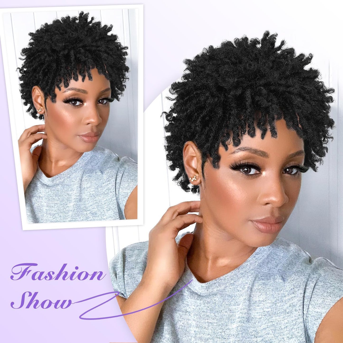 Faux Locs Braid Wigs for Women and Men Short Afro Locs Dreadlock Wig Twist Braided Dreads Wig Natural Curly Synthetic Wig