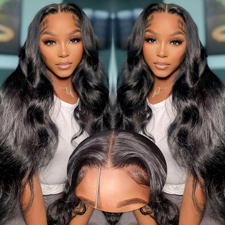 Pre Cut 9x6 Parting Max Lace Glueless Body Wave 13x4 Lace Front Human Hair Wigs
