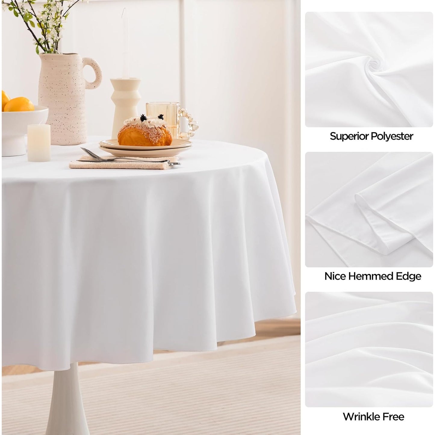 Extra Large 120-Inch Round Tablecloths