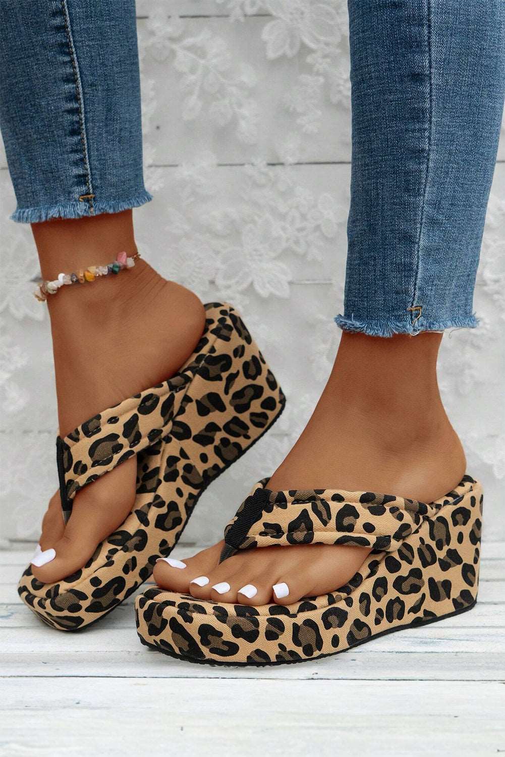 Brown Double Buckled Straps Slip on Flat Slippers