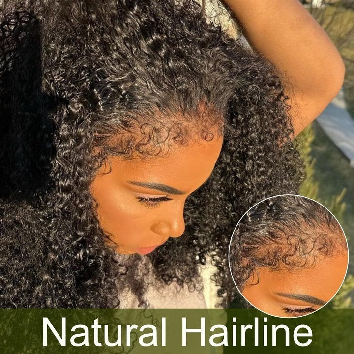 Flash Deal $99.99 14" 4C Edge Crystal Lace Glueless Curly 4x4 Lace Wig