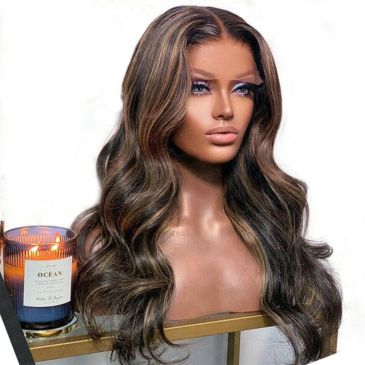 P4/27 Balayage Highlight Wavy 5X5 HD Lace Closure Wig Human Hair Wigs
