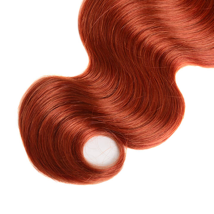 T1B/350 Ombre Ginger Body Wave Hair 3 Bundles With Closure Human Hair With Dark Roots