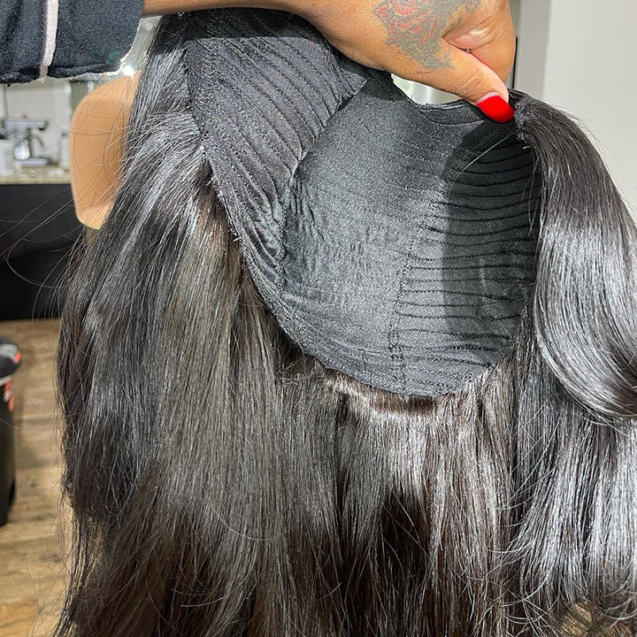 Glueless Brazilian Body Wave U Part Human Hair Wigs No Lace (Super Natural Look)