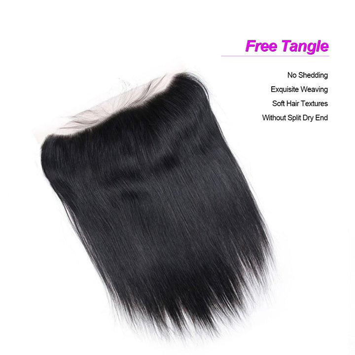 Straight Human Hair 3 Bundles With Frontal Single Invisiable Knots 13x4 Lace Frontal With Hair Bundles