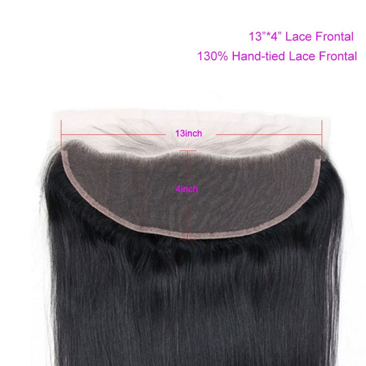 Straight Human Hair 3 Bundles With Frontal Single Invisiable Knots 13x4 Lace Frontal With Hair Bundles