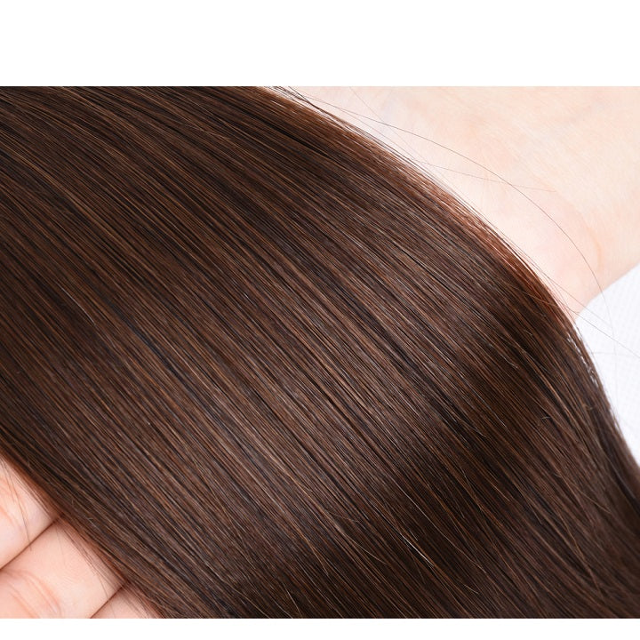 #4 Light Brown Straight Hair Weave 1/3 Bundles Brazilian Human Hair Extension