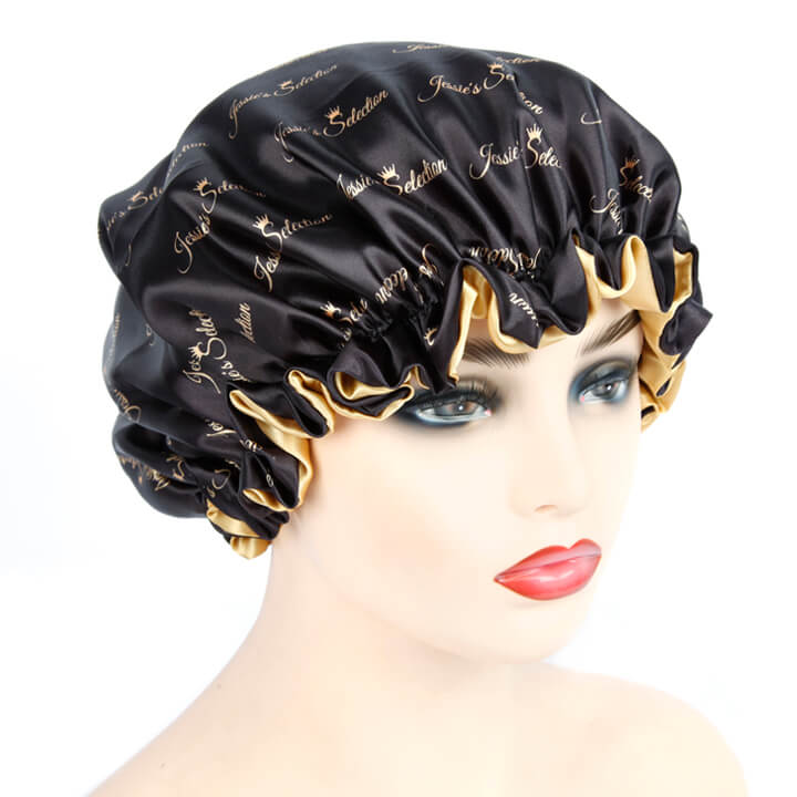 Jessie's Selection Hair Satin Bonnet For Sleeping Shower Cap Silk Bonnet Bonnet Femme Women Night Sleep Cap Head Cover Wide Elastic Band